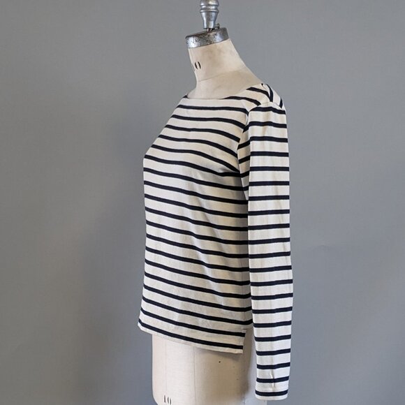 Uniqlo Mid-Weight Knit Striped Boatneck Top - Sailor - Mariner - Size XS - Picture 3 of 4